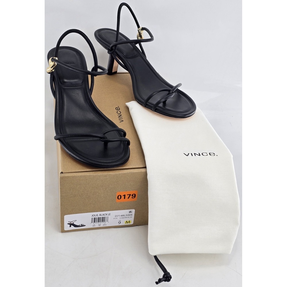 Vince Women's Jolie Strappy Heeled Sandals Black Leather - Sz 9 M New In Box